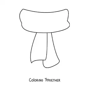 Coloring page of a long scarf