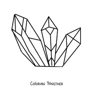 Coloring page of large crystals