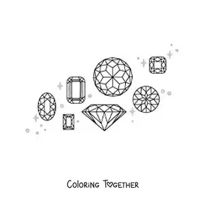 Coloring page of crystal gems