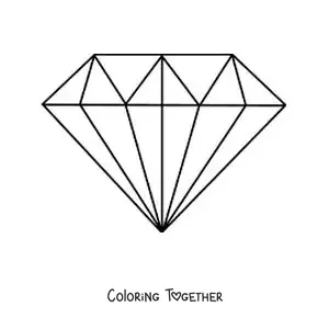 Coloring page of a diamond emoji