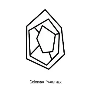 Coloring page of a large precious stone