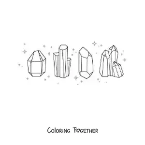 Coloring page of beautiful crystals