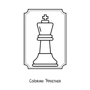 Coloring page of a chess king piece