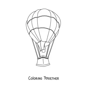 Coloring page of a hot air balloon