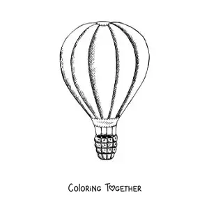 Coloring page of a simple hot air balloon