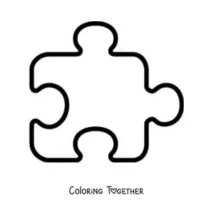 Coloring page of a puzzle piece