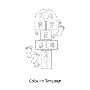Coloring page of hopscotch