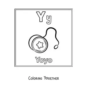 Coloring page of y for yo-yo