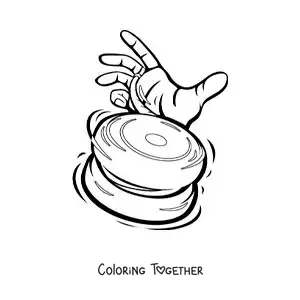 Coloring page of a traditional yo-yo game