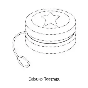 Coloring page of a yo-yo to trace