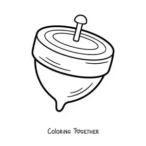 Coloring page of an easy spinning top