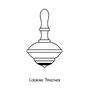 Coloring page of a wooden spinning top