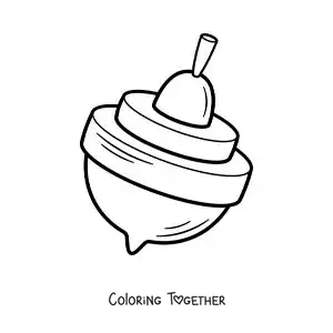 Coloring page of a spinning top