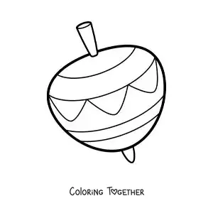 Coloring page of a traditional spinning top