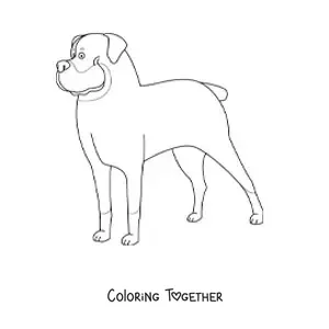 Coloring page of a rottweiler