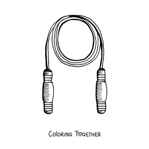 Coloring page of a jump rope