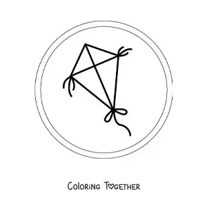 Coloring page of a paper kite