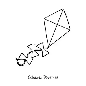 Coloring page of a kite