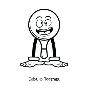 Coloring page of an animated ping pong paddle