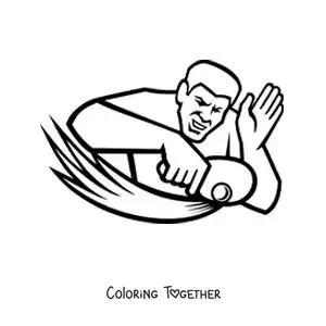 Coloring page of a man playing table tennis