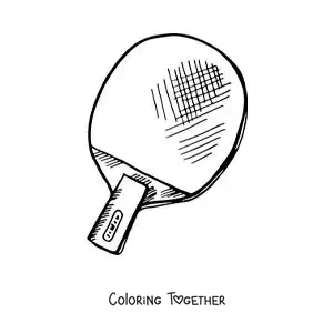Coloring page of a table tennis paddle