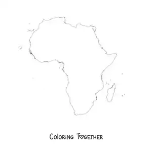Coloring page of a map of Africa
