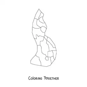 Coloring page of a political map of Liechtenstein