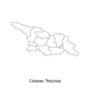 Coloring page of a political map of Georgia