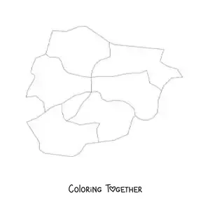 Coloring page of a political map of Andorra