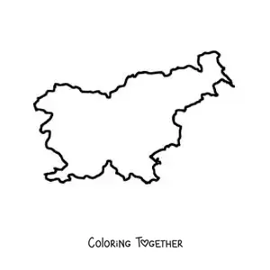 Coloring page of a map of Slovenia