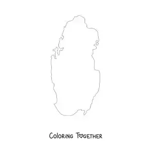 Coloring page of a political map of Qatar