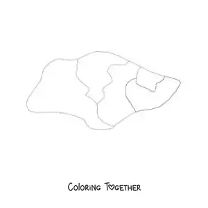 Coloring page of a political map of Singapore