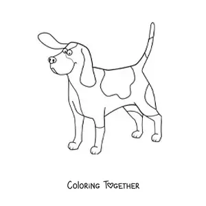 Coloring page of a basset hound