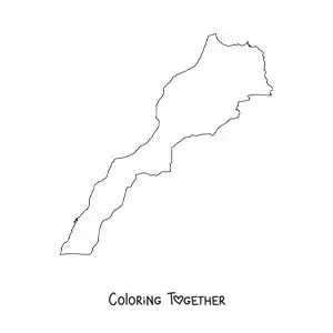 Coloring page of a political map of Morocco