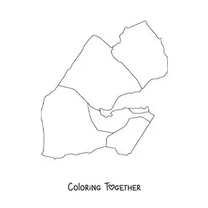 Coloring page of a political map of Djibouti
