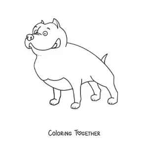 Coloring page of a pitbull