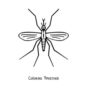 Coloring page of a dengue mosquito