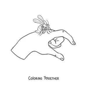 Coloring page of a bite from the Aedes aegypti mosquito