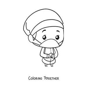 Coloring page of a kawaii surgeon