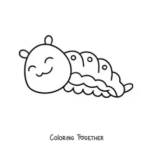 Coloring page of a smiling caterpillar