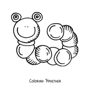 Coloring page of a caterpillar for kids