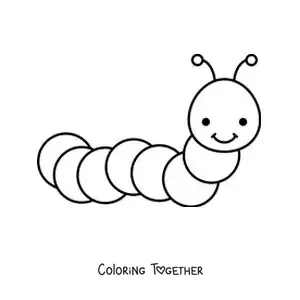 Coloring page of an easy caterpillar for kids