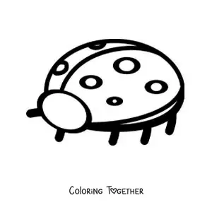 Coloring page of an easy ladybug