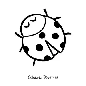Coloring page of a big easy cartoon ladybug