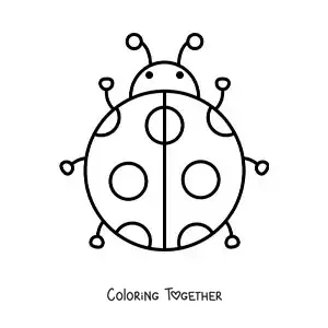 Coloring page of a big ladybug