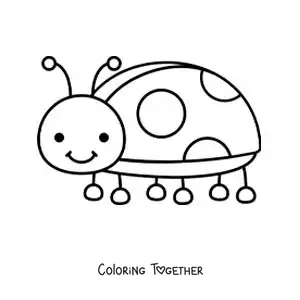 Coloring page of a ladybug for kids
