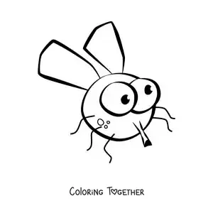 Coloring page of a funny easy fly
