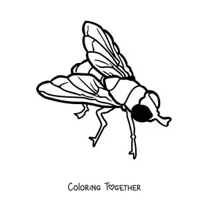 Coloring page of a big easy fly