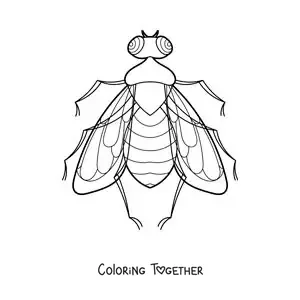 Coloring page of a realistic fly