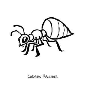 Coloring page of an easy ant